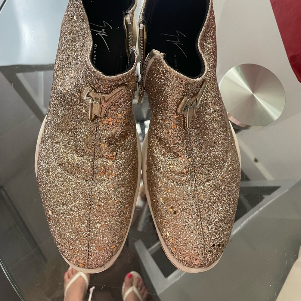 Gold shimmer Giuseppe Zanotti sneakers size 7